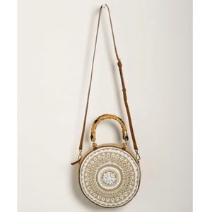 Gorgeous Chico’s round handle/Crossbody bag w/beautiful beading and embroidery